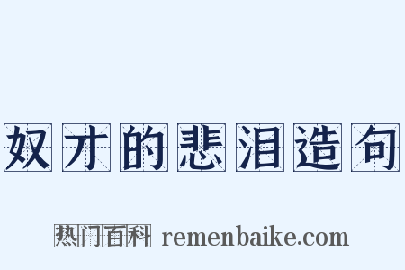 奴才的悲泪造句是什么意思的图片
